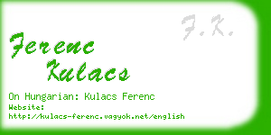 ferenc kulacs business card
